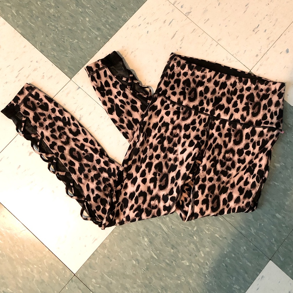 NWOT Victoria’s Secret Leopard Print Sweat On Point Leggings Size 4